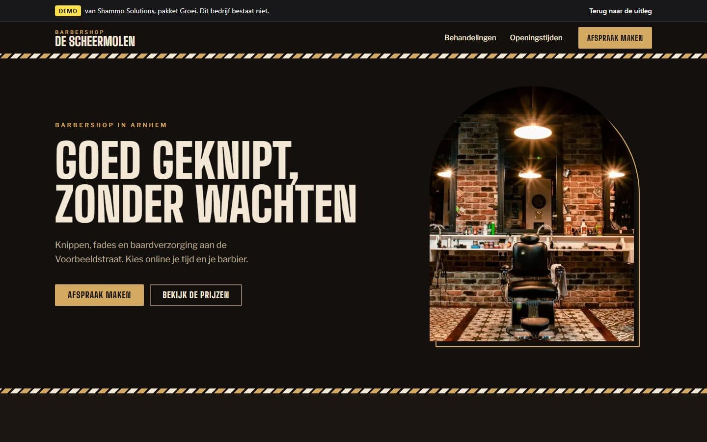 Schermafbeelding van Barbershop De Scheermolen (Desktop)