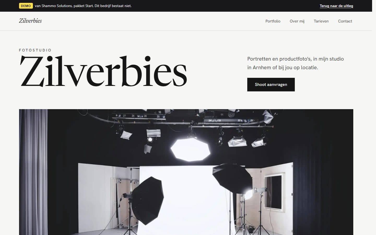 Schermafbeelding van Fotostudio Zilverbies (Desktop)